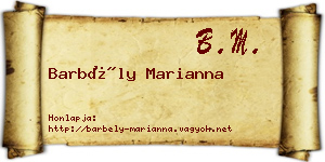 Barbély Marianna névjegykártya